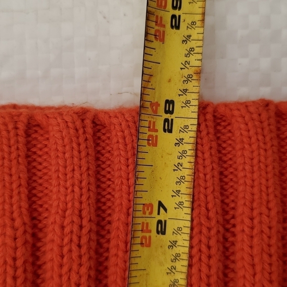 Express Vintage Ribbed Knit V-neck Orange Sweater Size XL - Picture 4 of 6